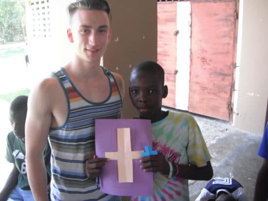 Youth from First Pres with Haitian student