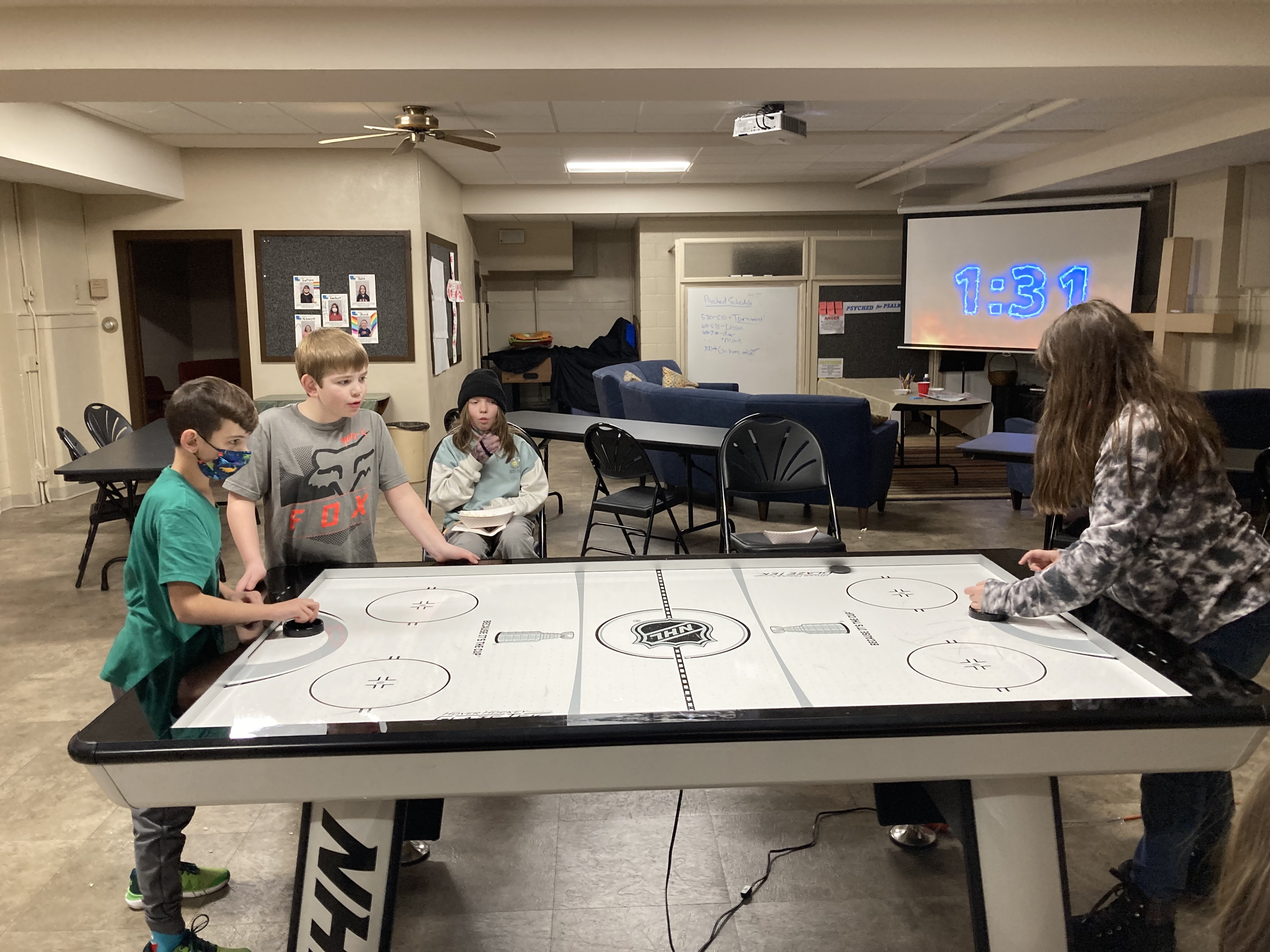 Youth Group air hockey